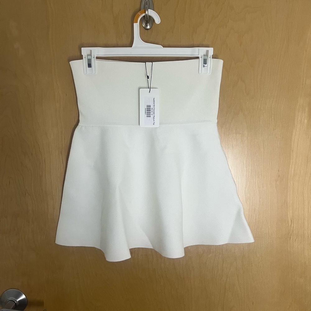 Women's White knit peplum tube top — perfect for bridal look